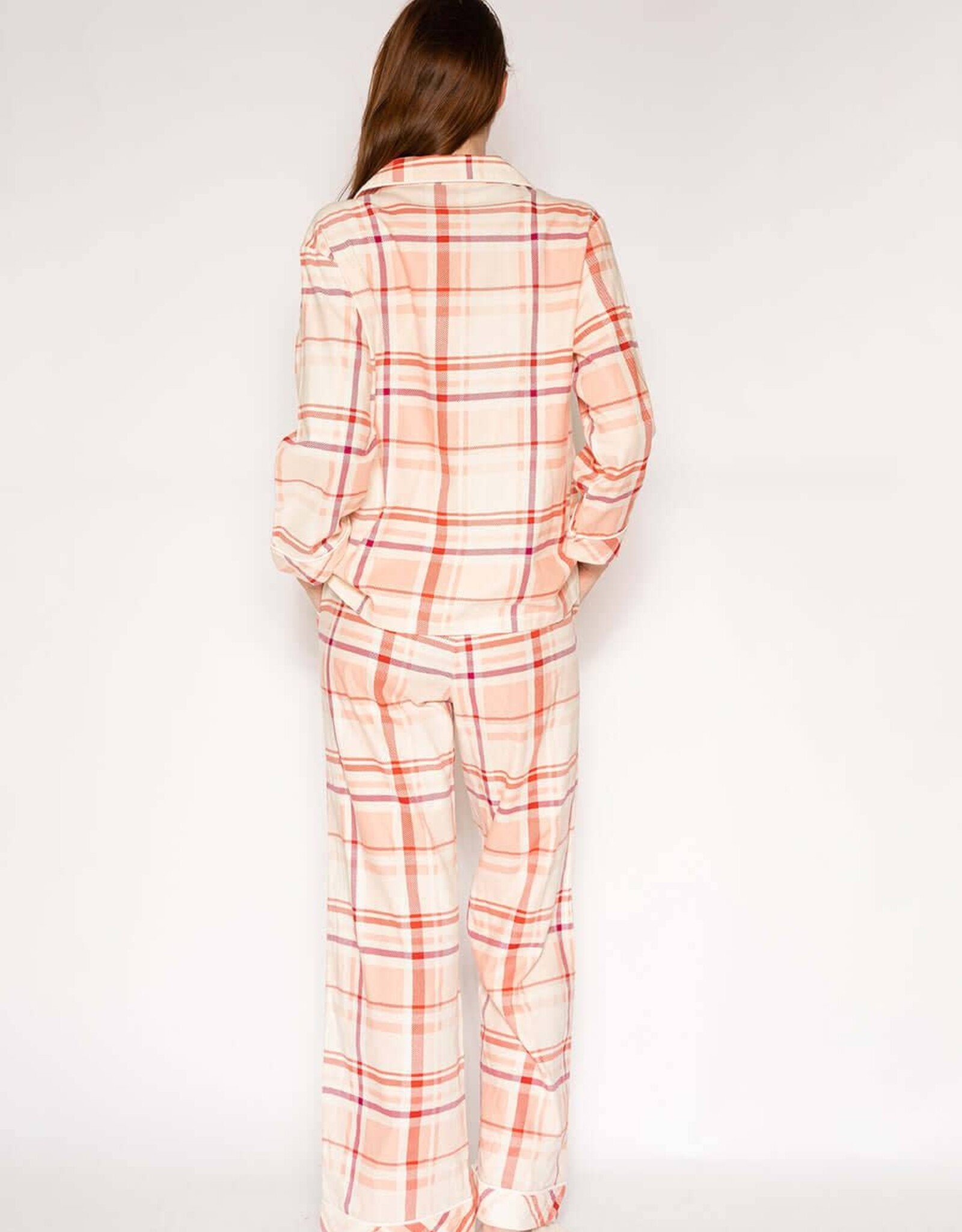 LATTELOVE Berry Plaid Flannel PJ Set