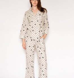 LATTELOVE Peekaboo Cat Flannel PJ Set