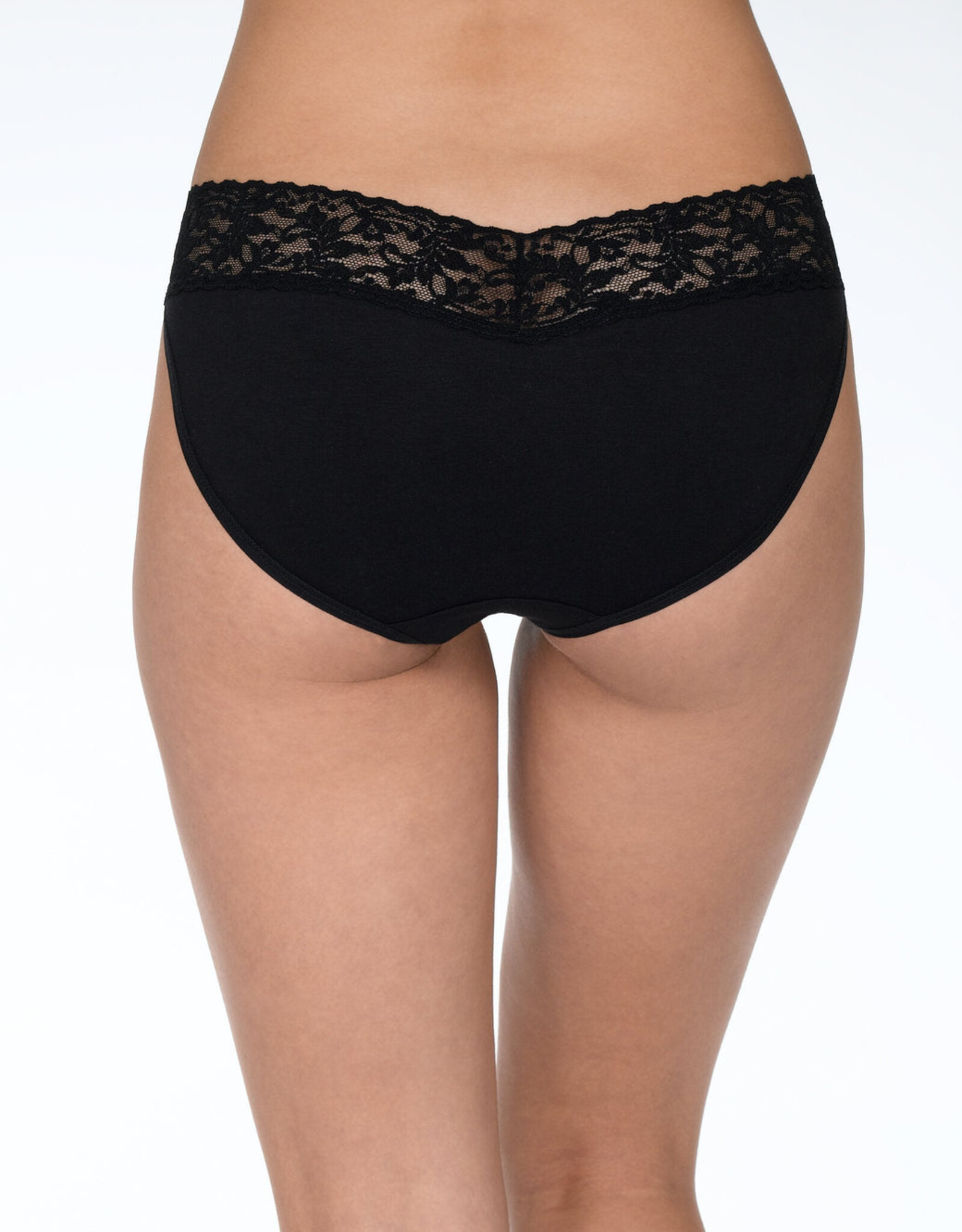 HANKY PANKY Cotton V-Kini with Lace
