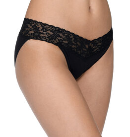 HANKY PANKY Cotton V-Kini with Lace