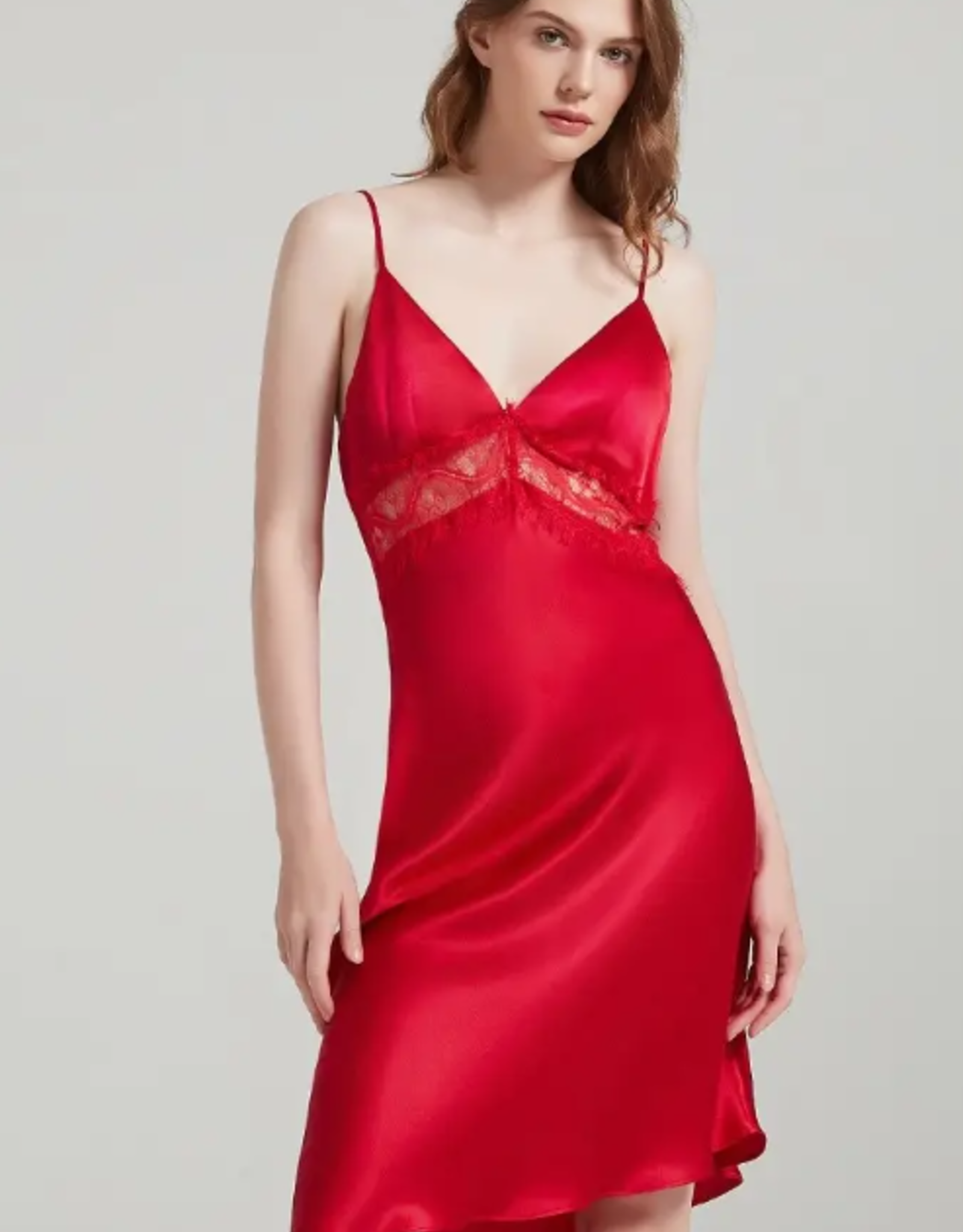 SaySilk Silk and Lace Chemise