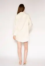 LATTELOVE Long Sleeve Flannel Nightshirt Irish Cream Pindot