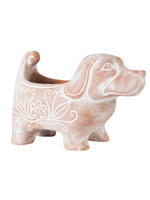 Planter - Dog Large Whitewash Terracotta