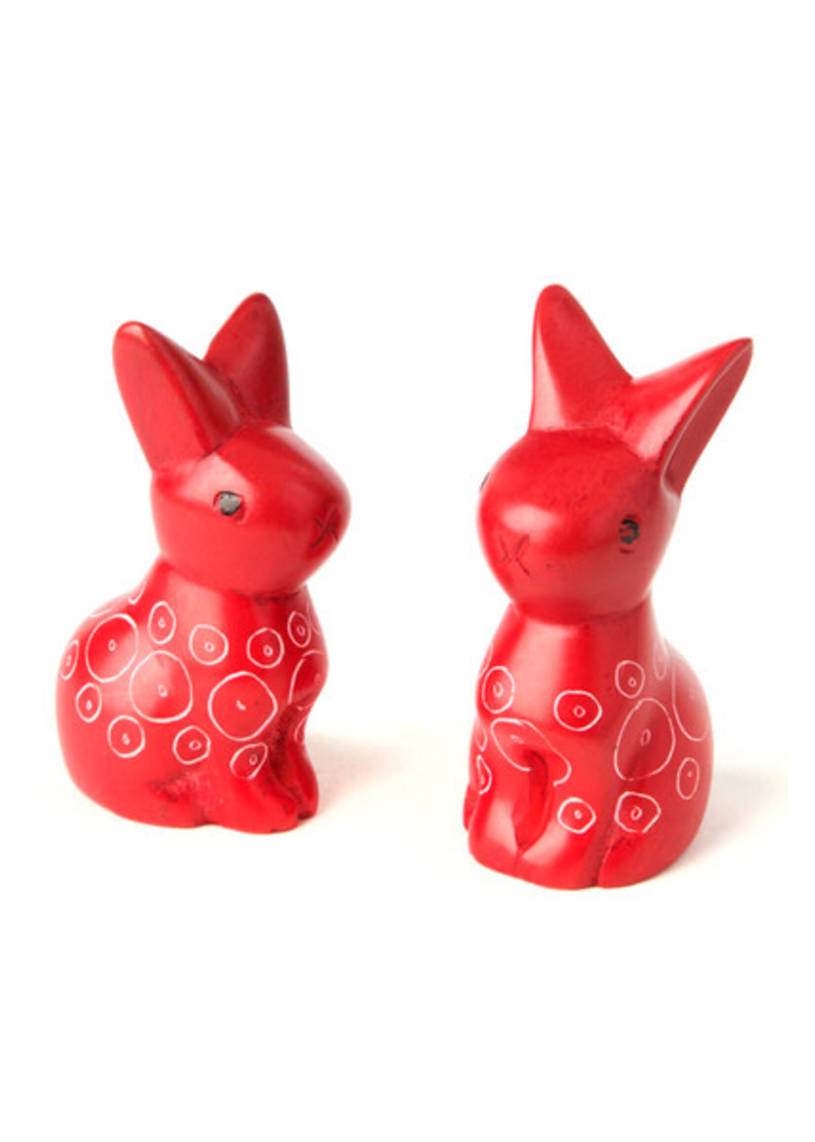 Soapstone Red Baby Bunny Rabbit
