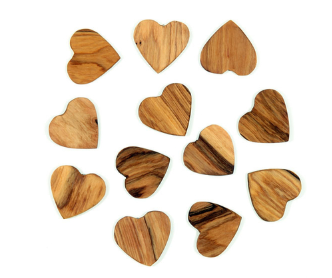 Mini Flat Wild Olive Wood Hearts - TAGUA Fair Trade - River Park