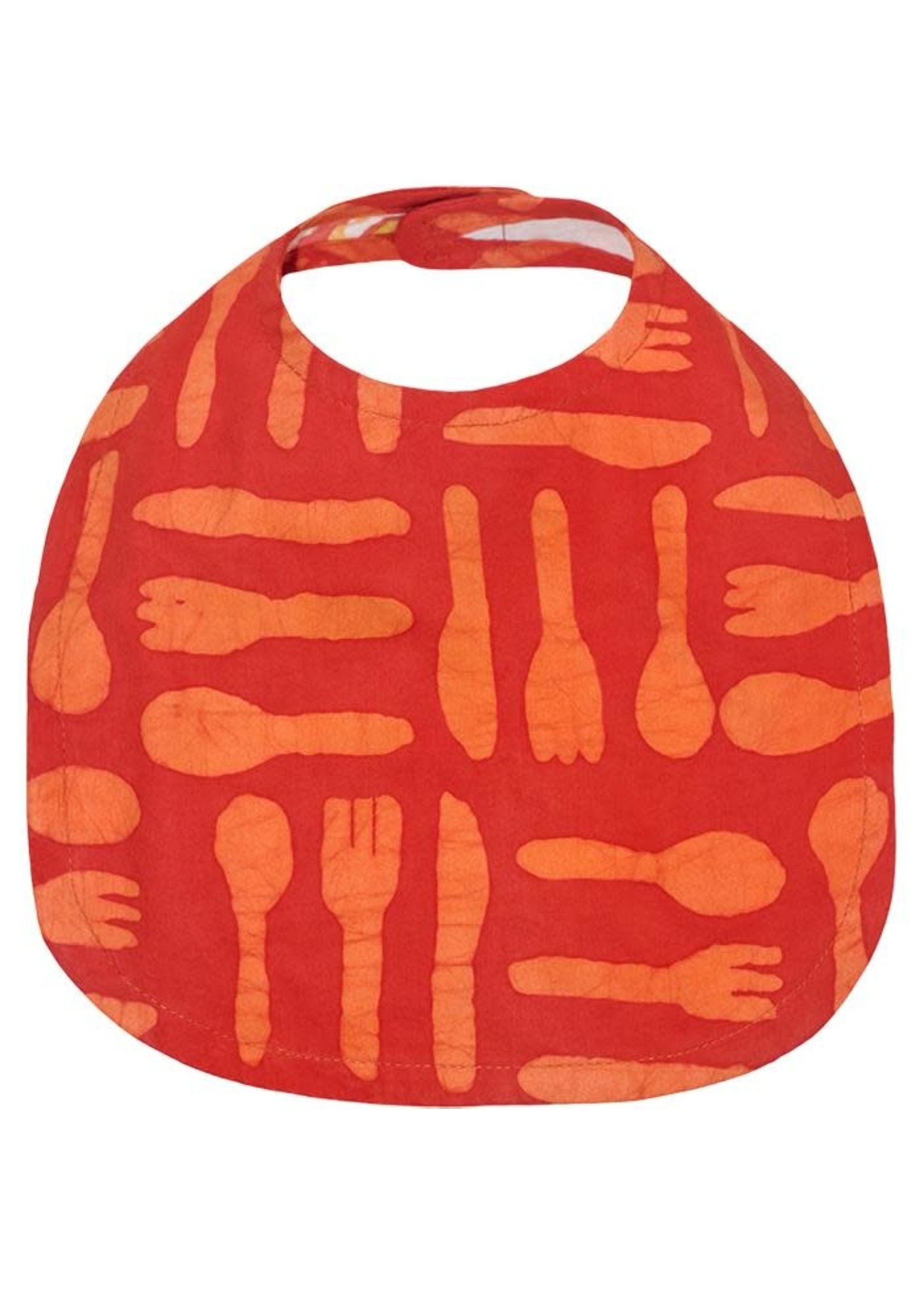 Babies Bib - Orange Silverware