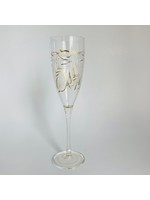 Champagne Flute - Blown Glass Delicate Flowers