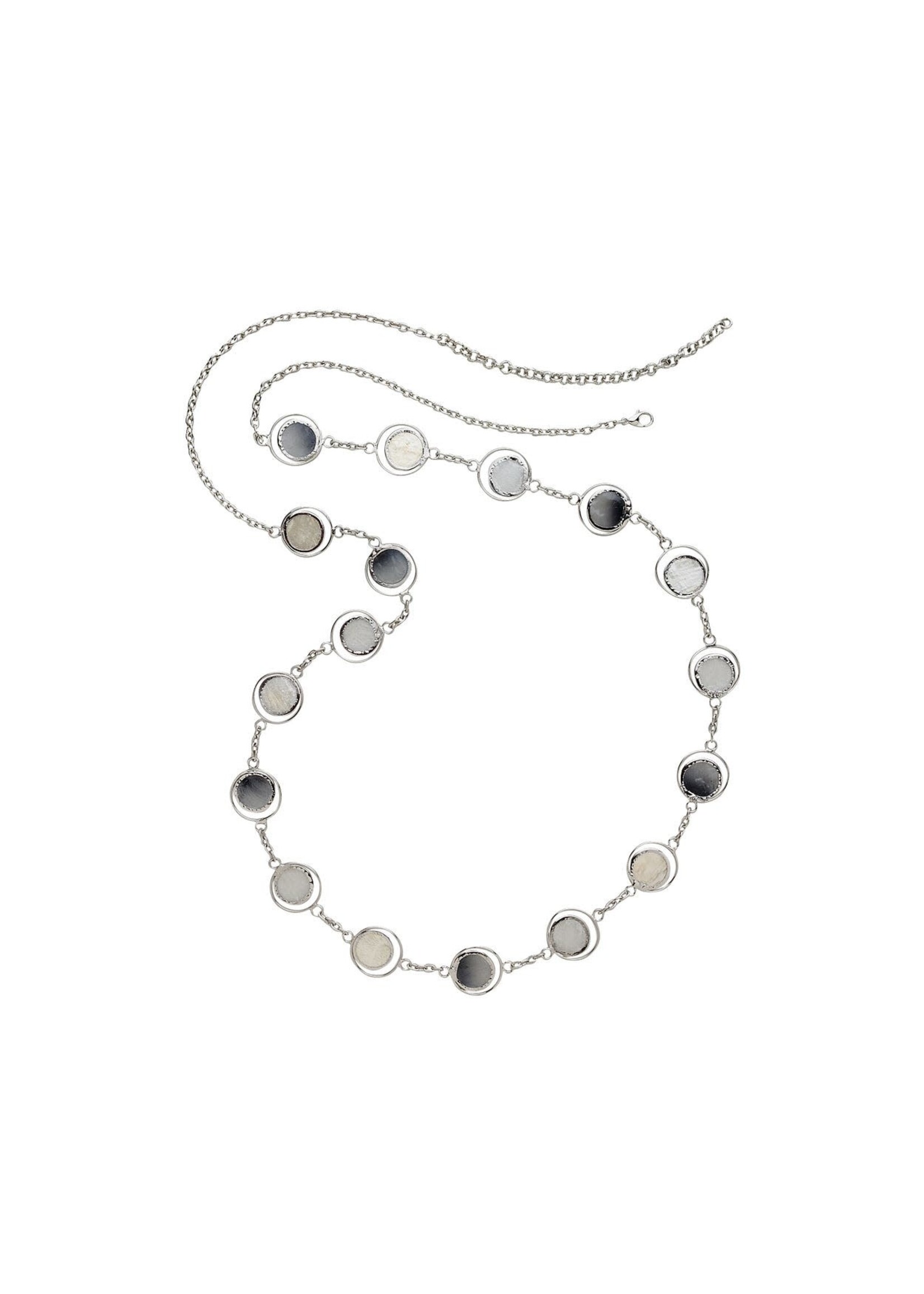 Silver Capiz Circles Necklace