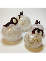 Pumpkin - Blown Glass White