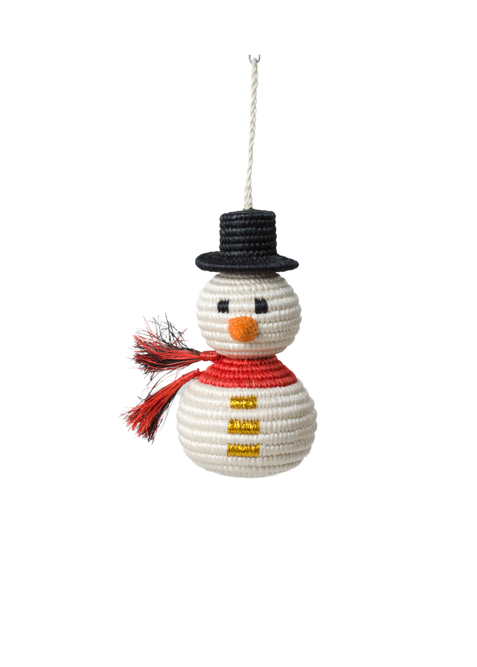 Ornament - Woven Snowman w/ Scarf