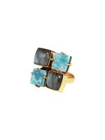 Ring - Quatro Turquoise & Mother of Pearl