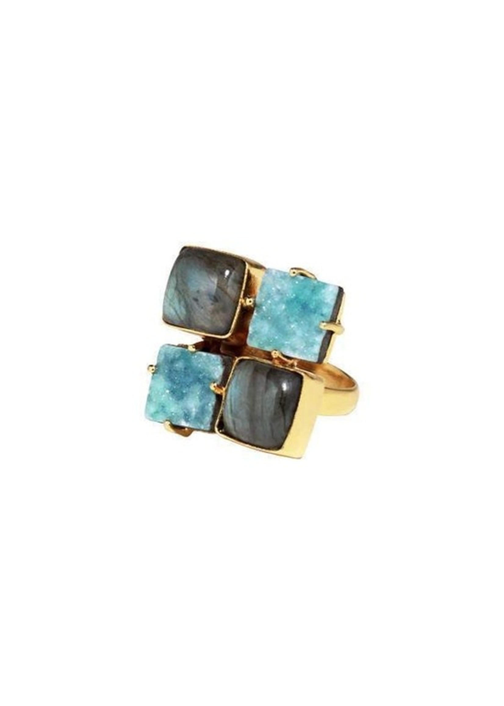 Ring - Quatro Turquoise & Mother of Pearl