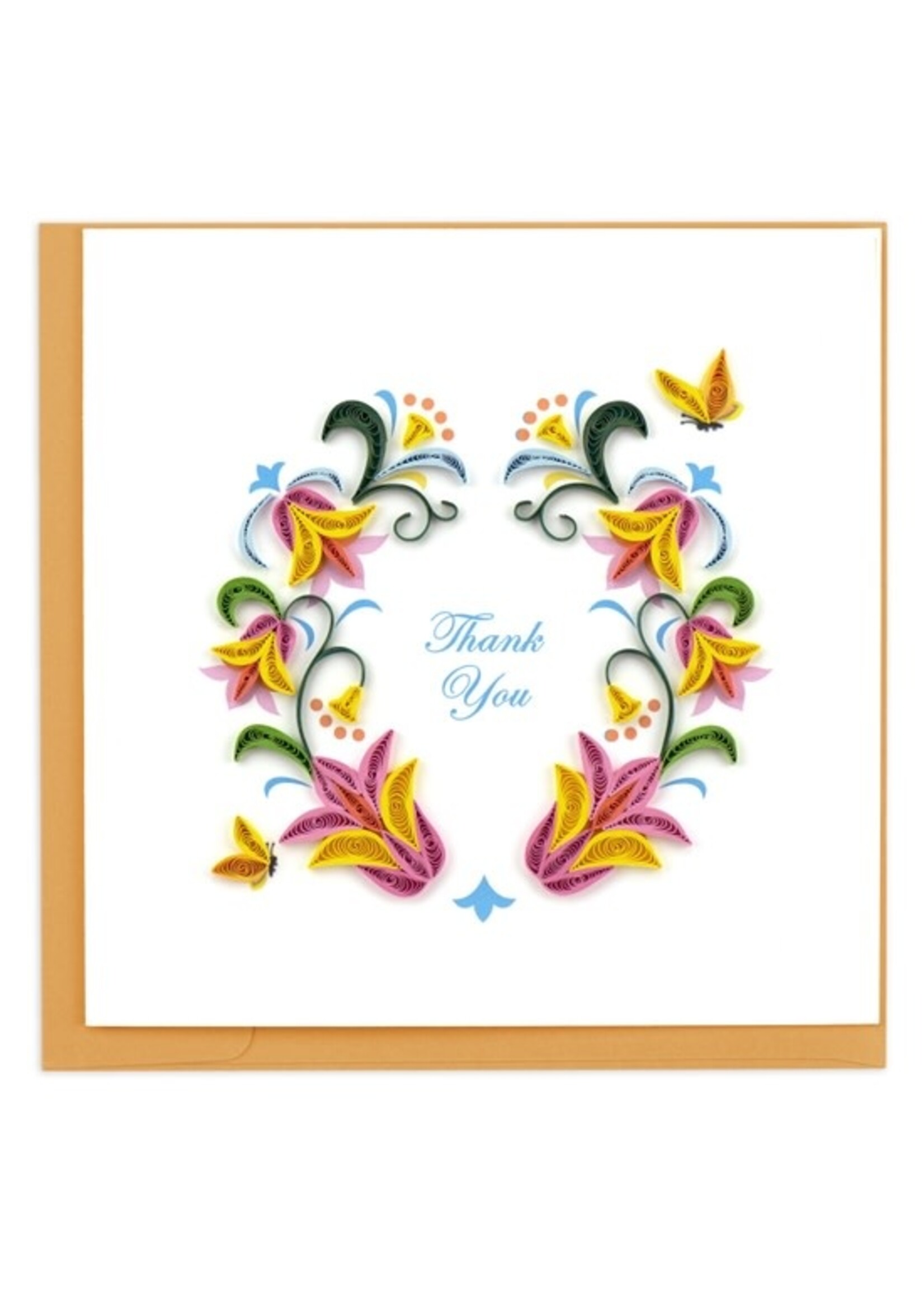 Quilled Card - Thank You Flower Wreath