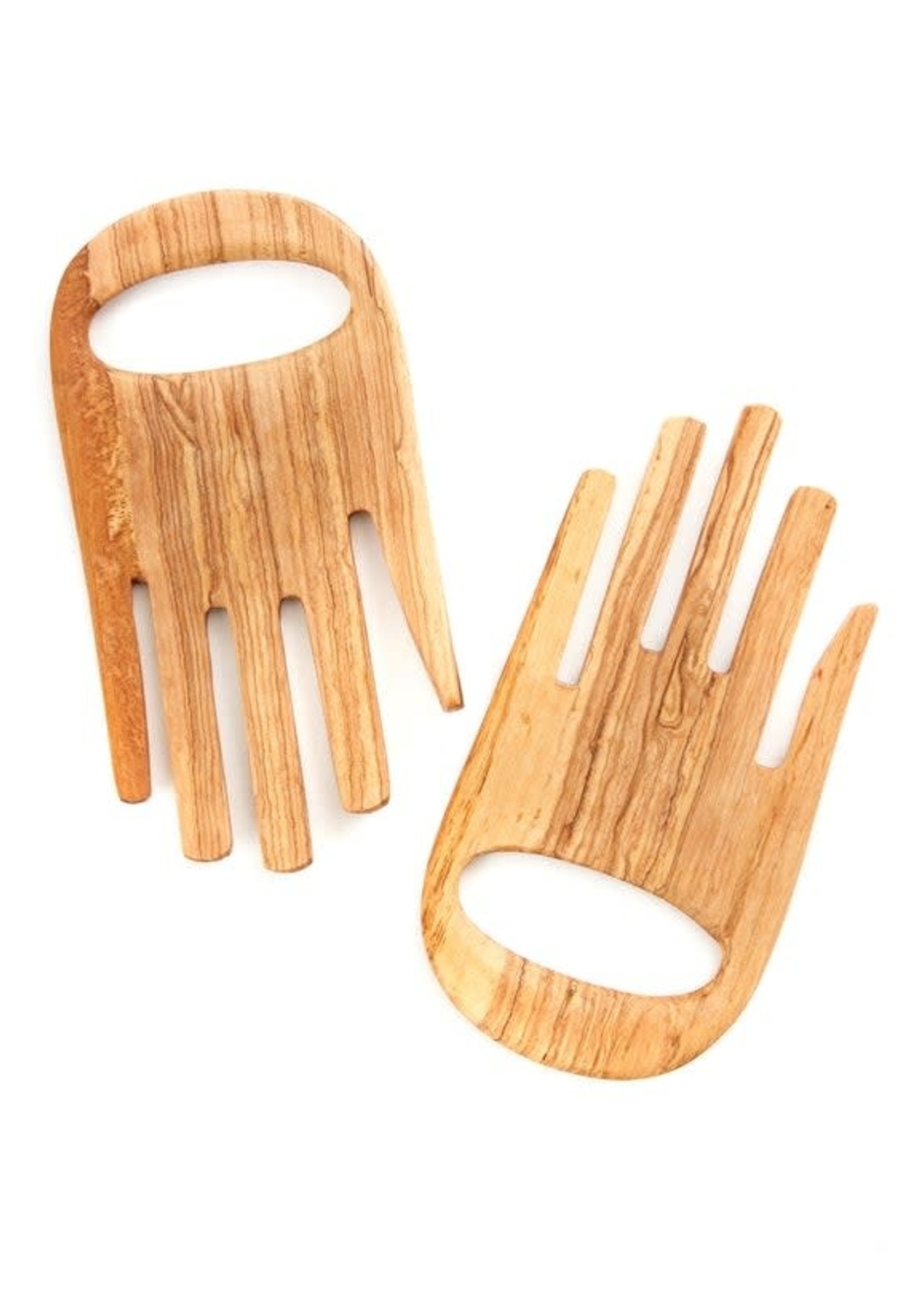 Salad Servers - Olive Wood Helping Hands