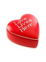 Box - Love Lives Here Soapstone Red Heart