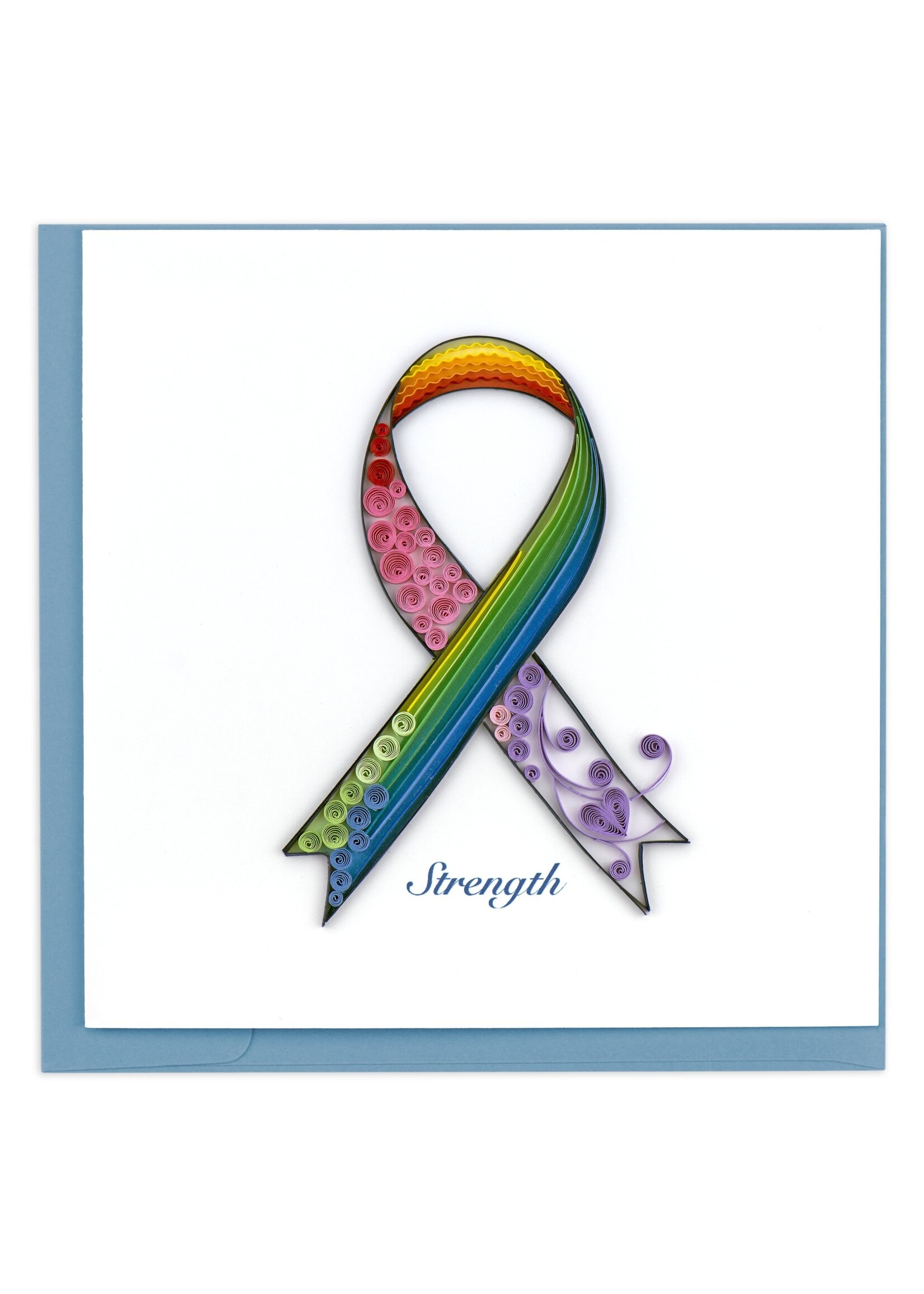 Quilled Card -Rainbow Cancer Ribbon