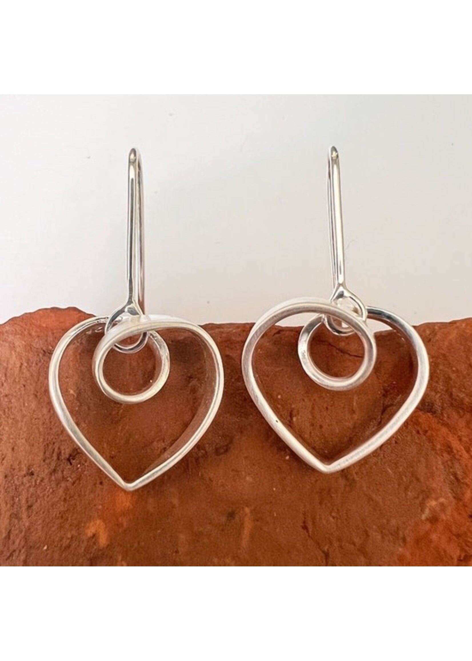 Earrings - Sterling Silver Heart to Heart