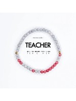 Bracelet - Morse Code Teacher Light Grey/Dusty Rose
