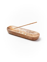 Incense Holder - Double Indukala Moon Phase Mango Wood