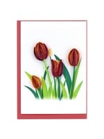 Quilled Gift Enclosure - Mini Card Red Tulip