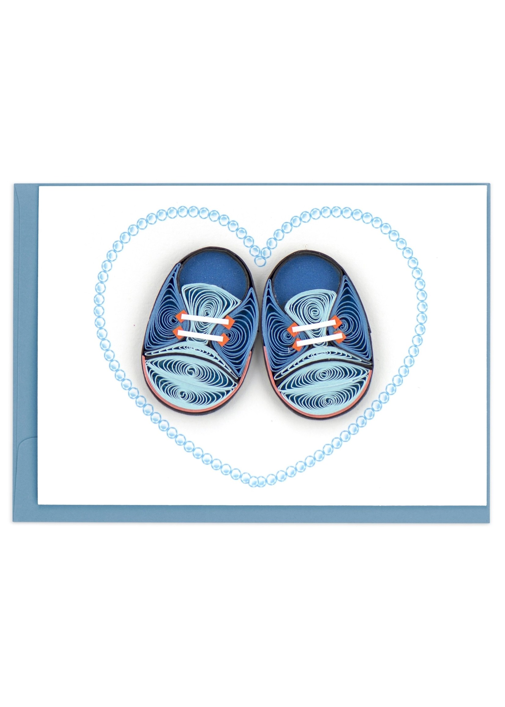 Gift Enclosure - Quilled Blue Baby Booties