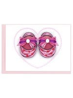 Gift Enclosure - Quilled Pink Baby Booties