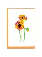 Quilled Gift Enclosure - Mini Card Orange Poppies