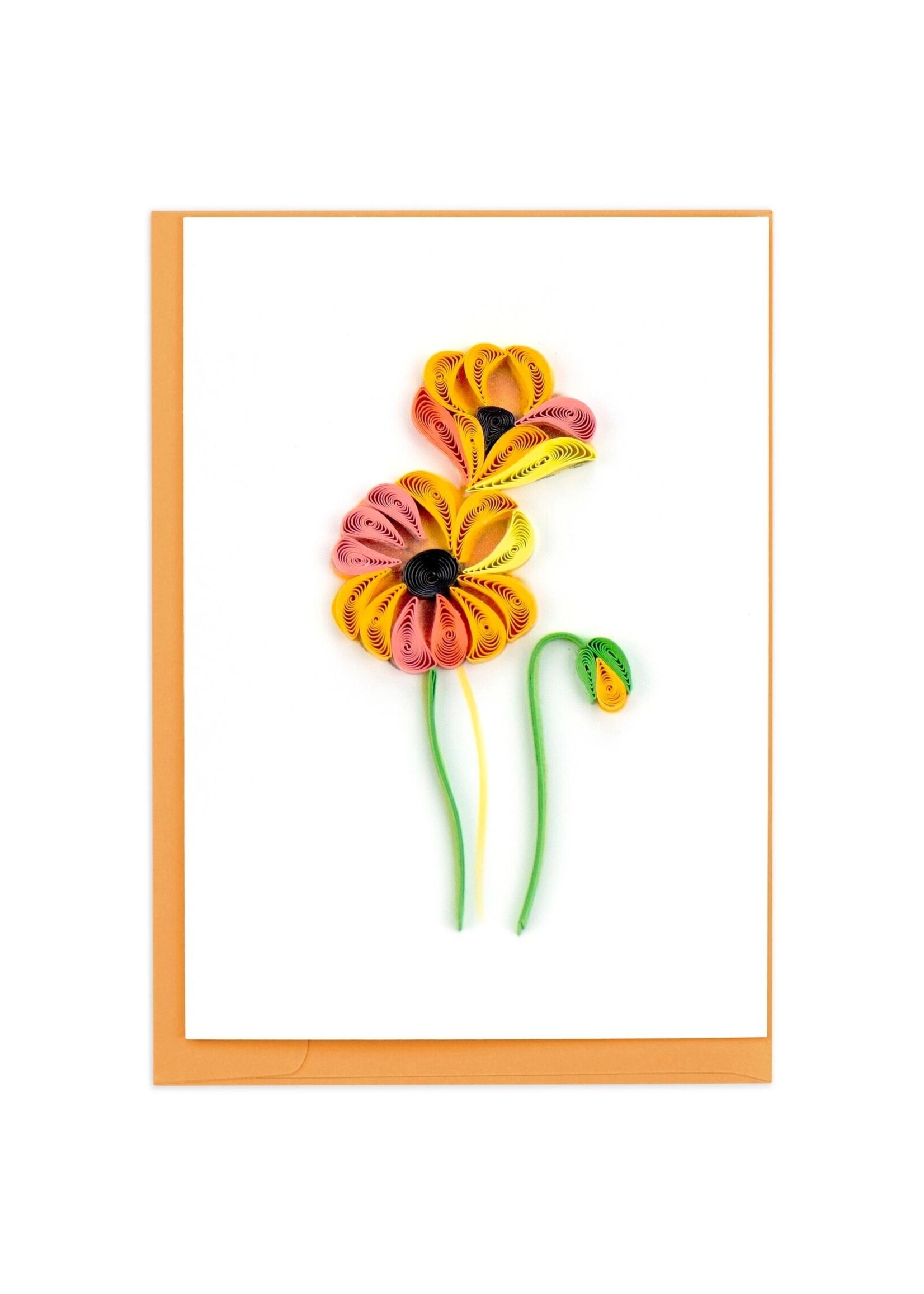 Quilled Gift Enclosure - Mini Card Orange Poppies