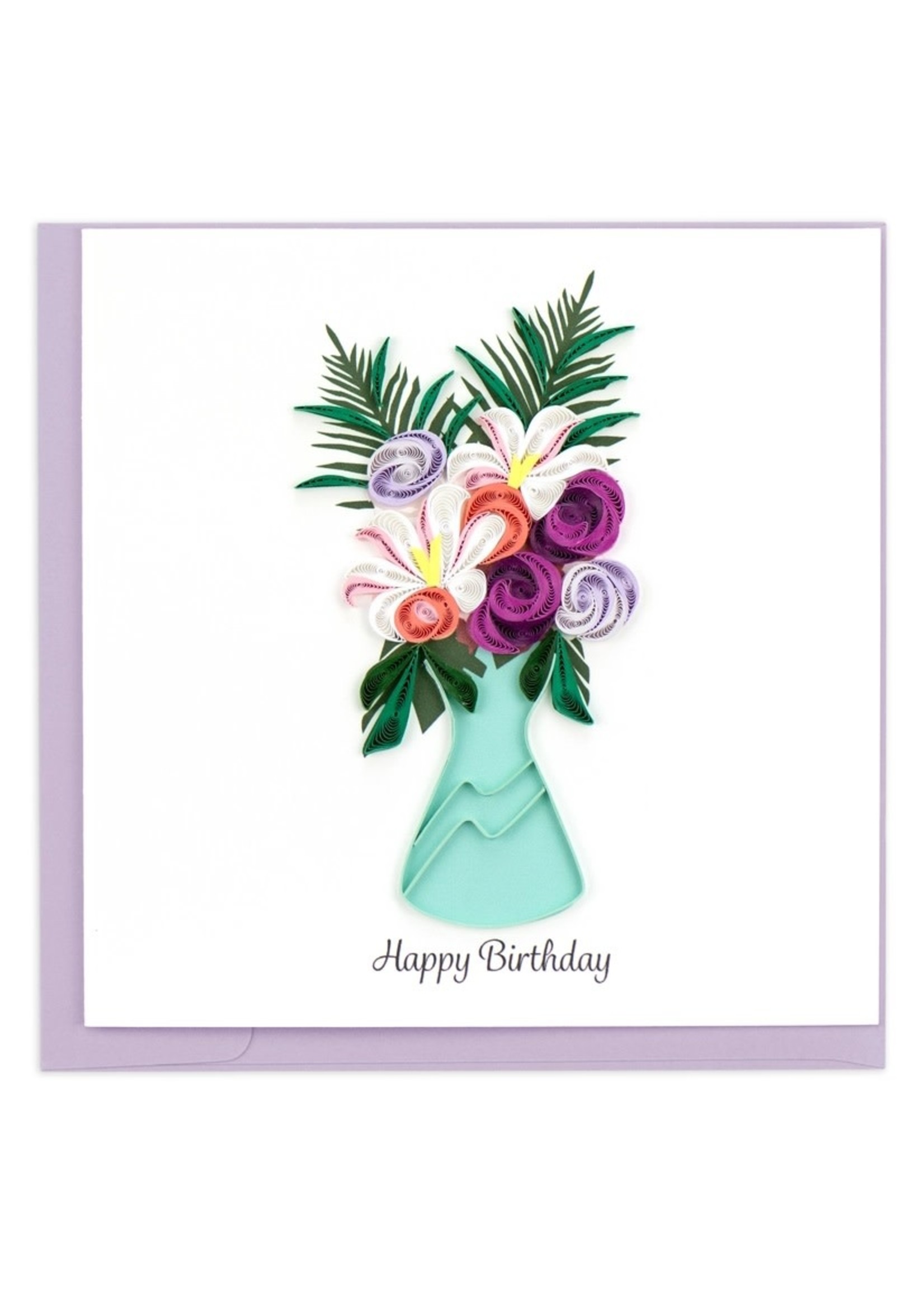 Quilled Card - Birthday Flower Vase