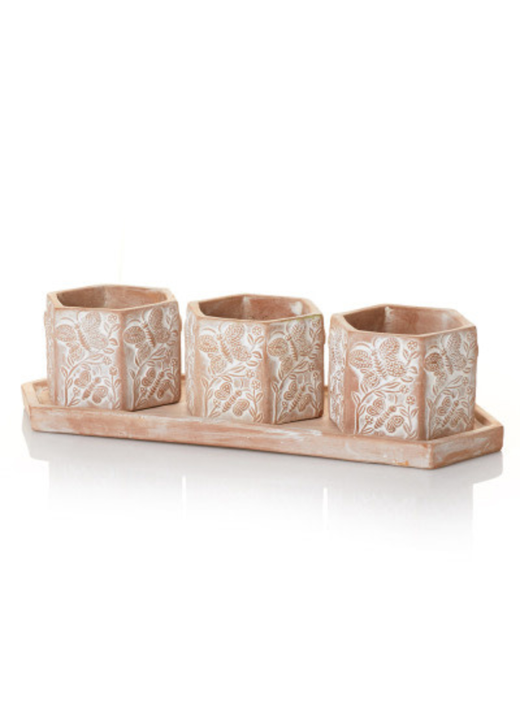 Planters - Set/3 Basanta Meadow Terra Cotta