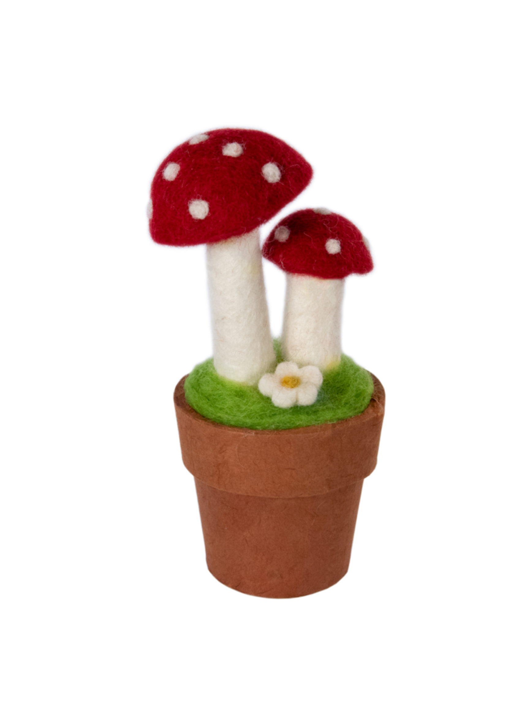 Felt Potted Plant - Twin Fairy Mushroom Red