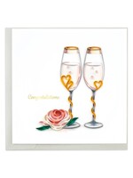 Quilled Card - Wedding Toast Flutes