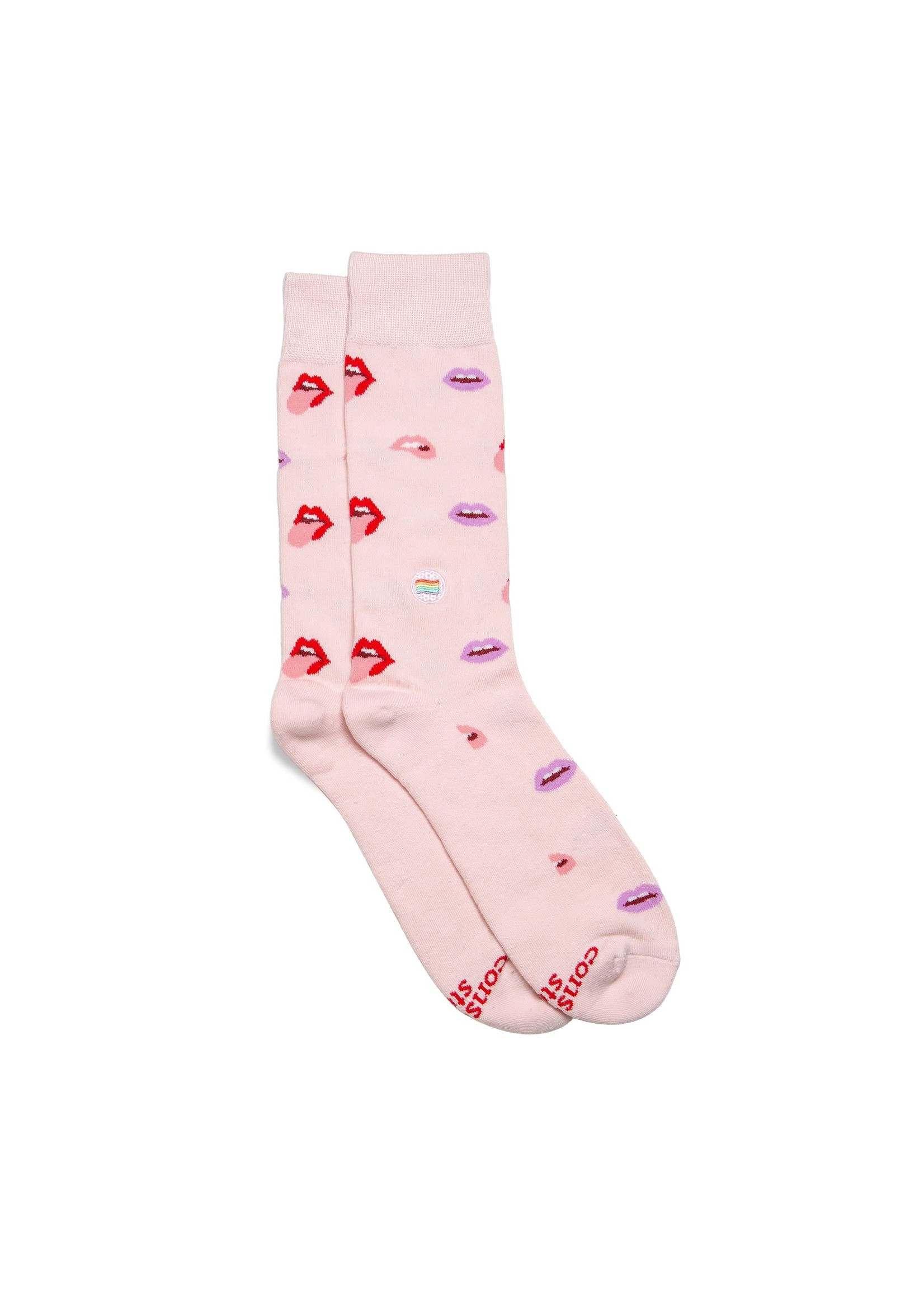 Socks - Save LGBTQ Lives Lips Light Pink