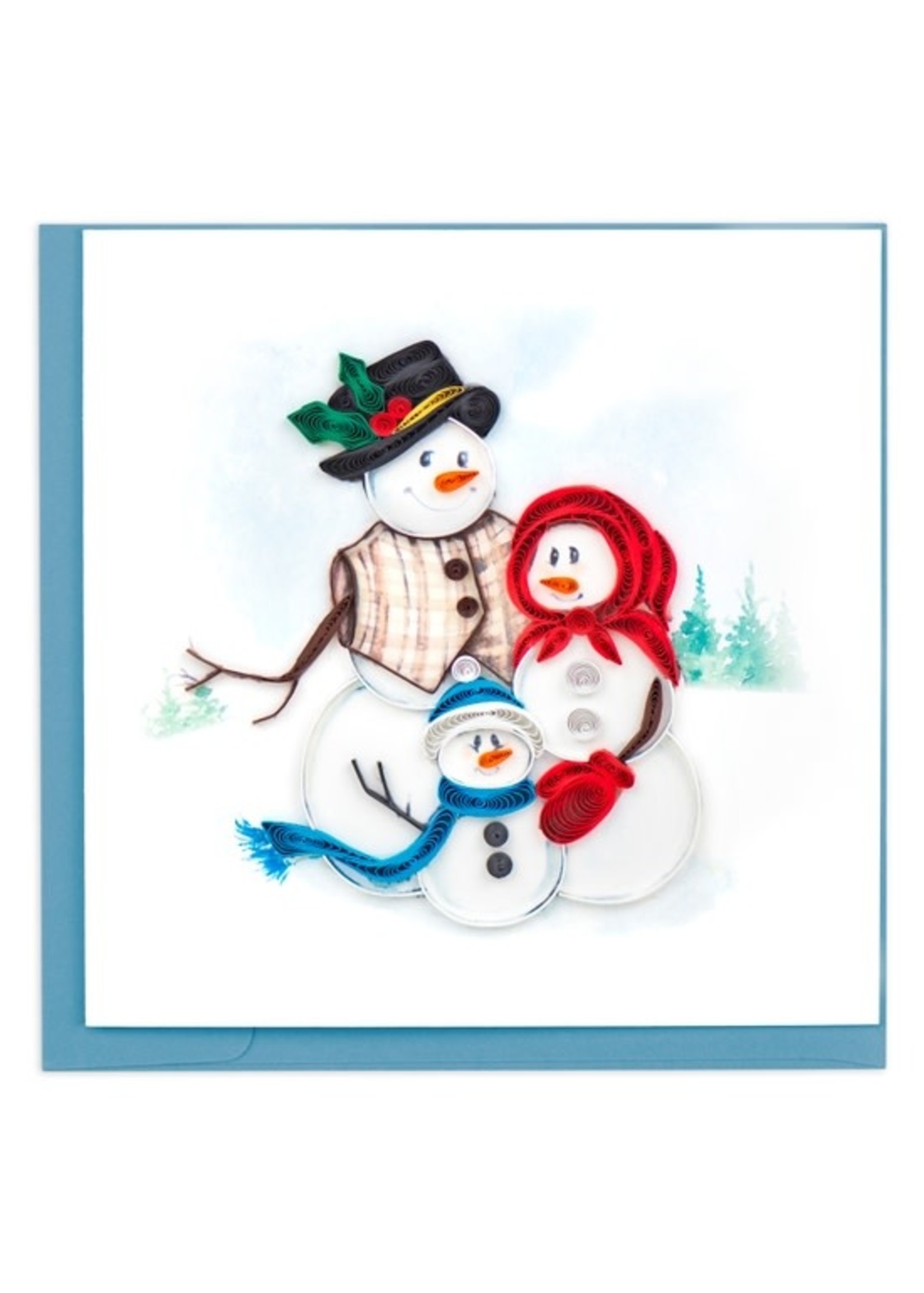 Quilled Card - Snowman Family