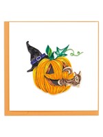 Quilled Card - Squirrel in a Jack-o'-lantern