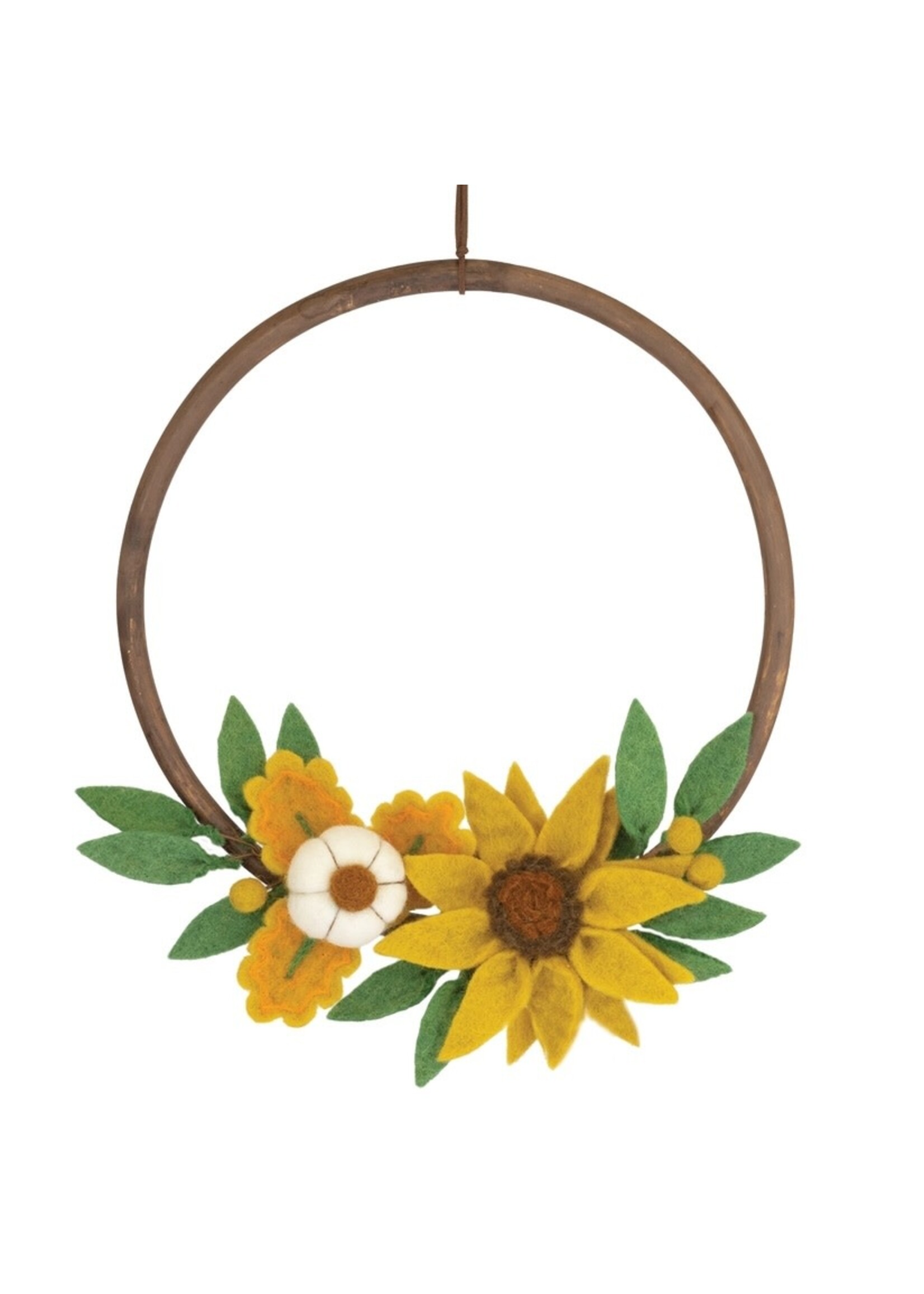 Wreath - Felt Fall Sunflower