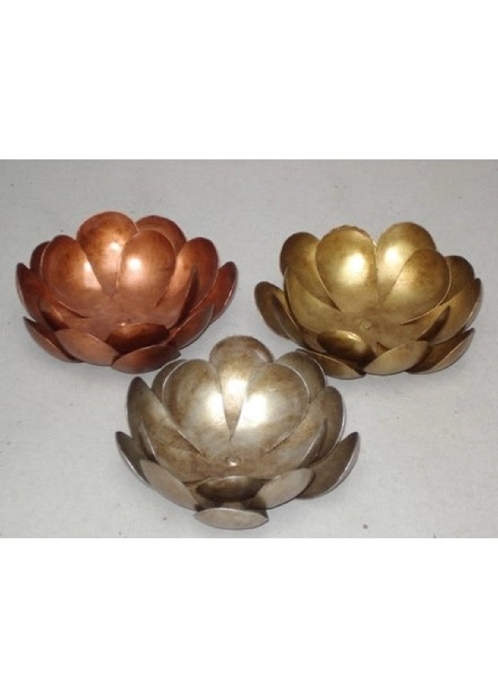 Candle Holder- Iron Metal Lotus Copper