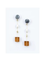 Earrings - Cubist Dangle Amber