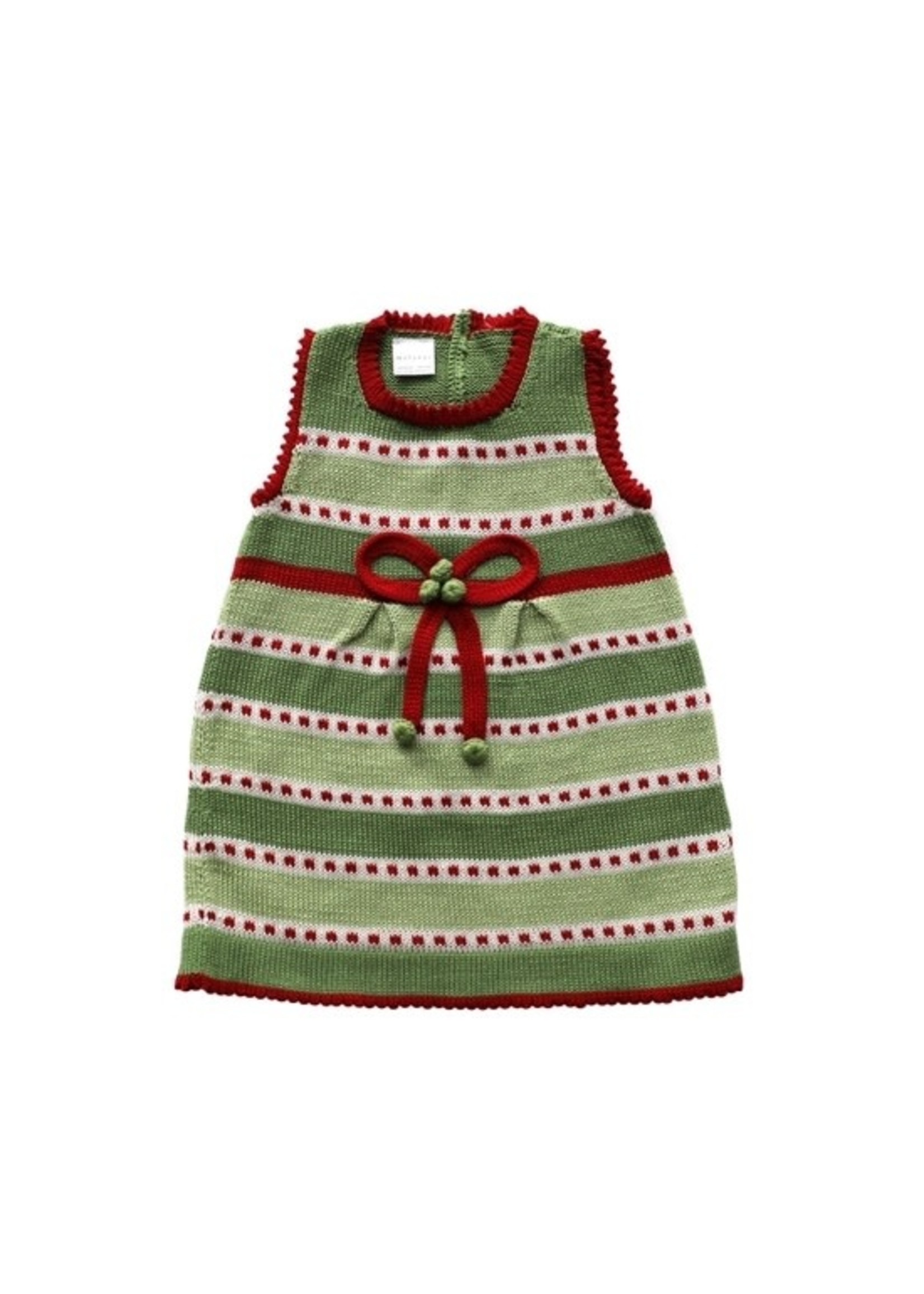 Girls Dress- Knit Striped Dress w/ Bow