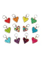 Keychain- Medium Heart Paper Bead Assorted