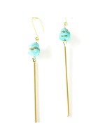 Earrings -House of Cindimini Brass and Turquoise Exponent