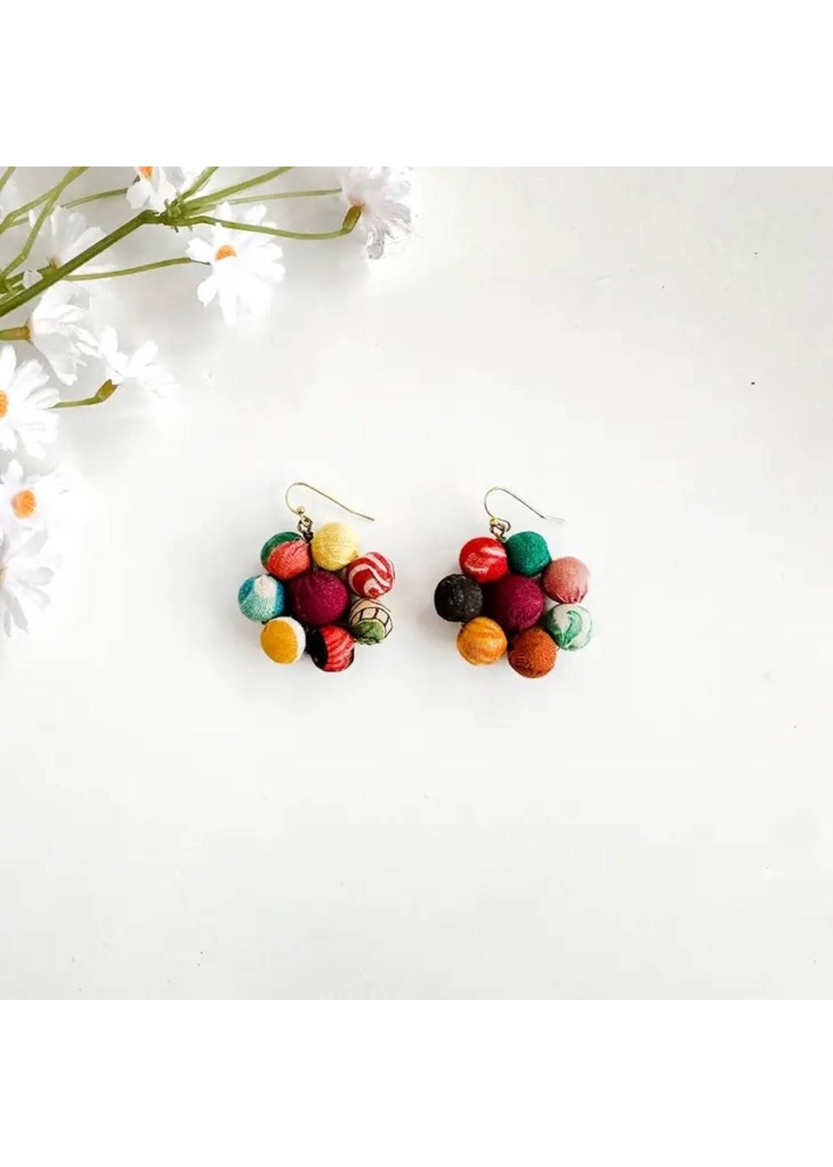 Earrings - Kantha Blooming Posy