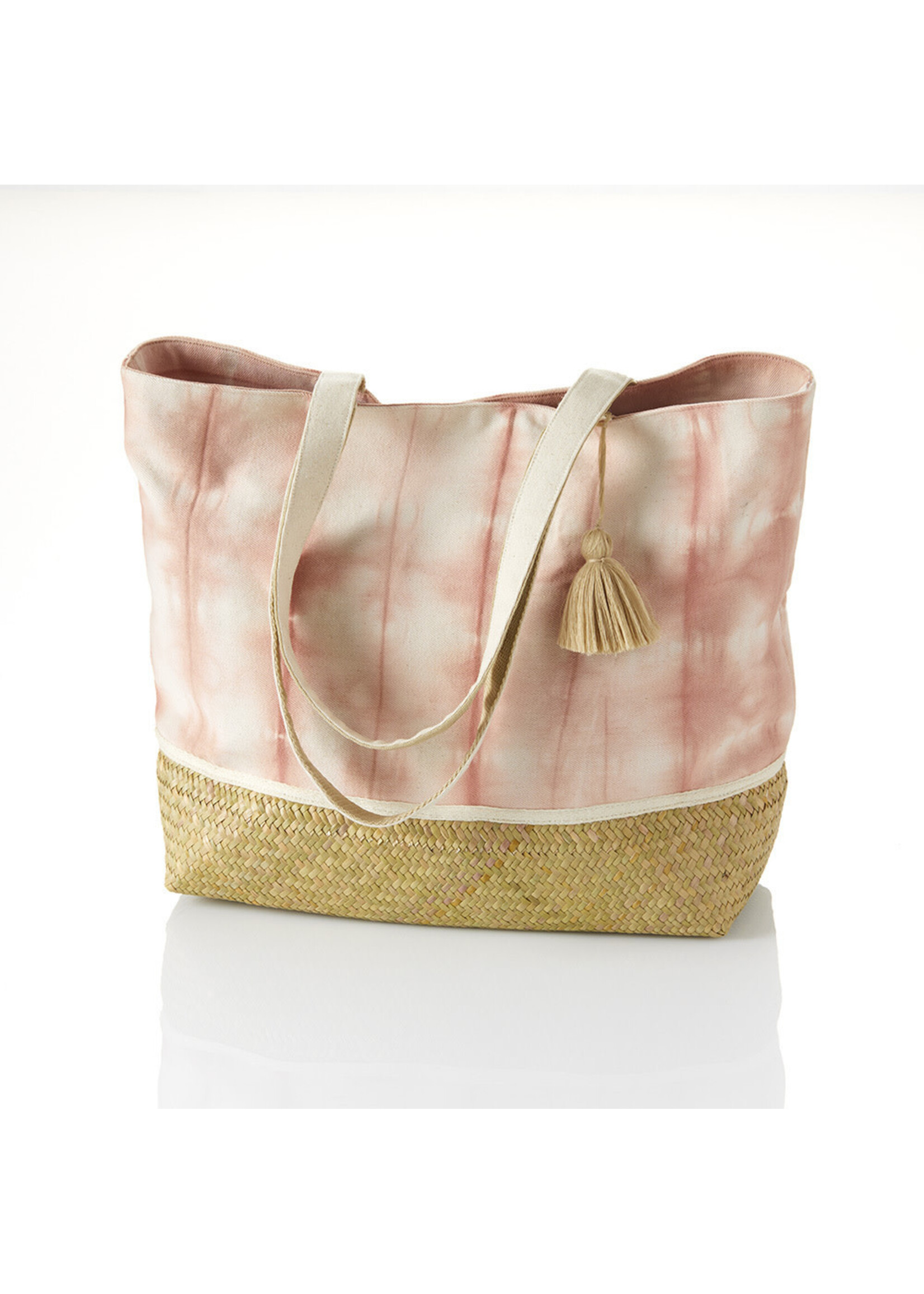 Tote Bag- Peach Shibori & Seagrass