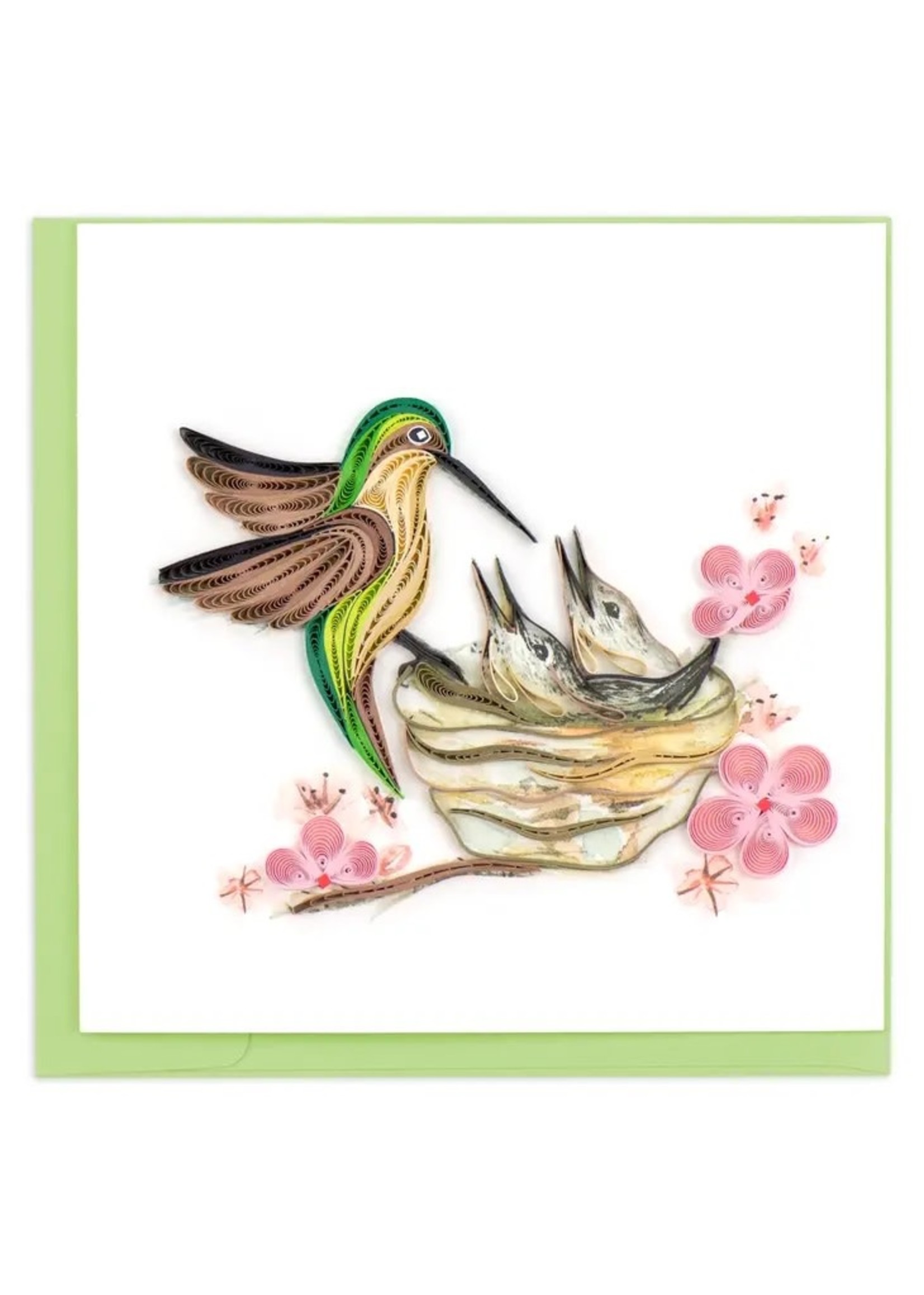 Quilled Card - Hummingbird & Babies