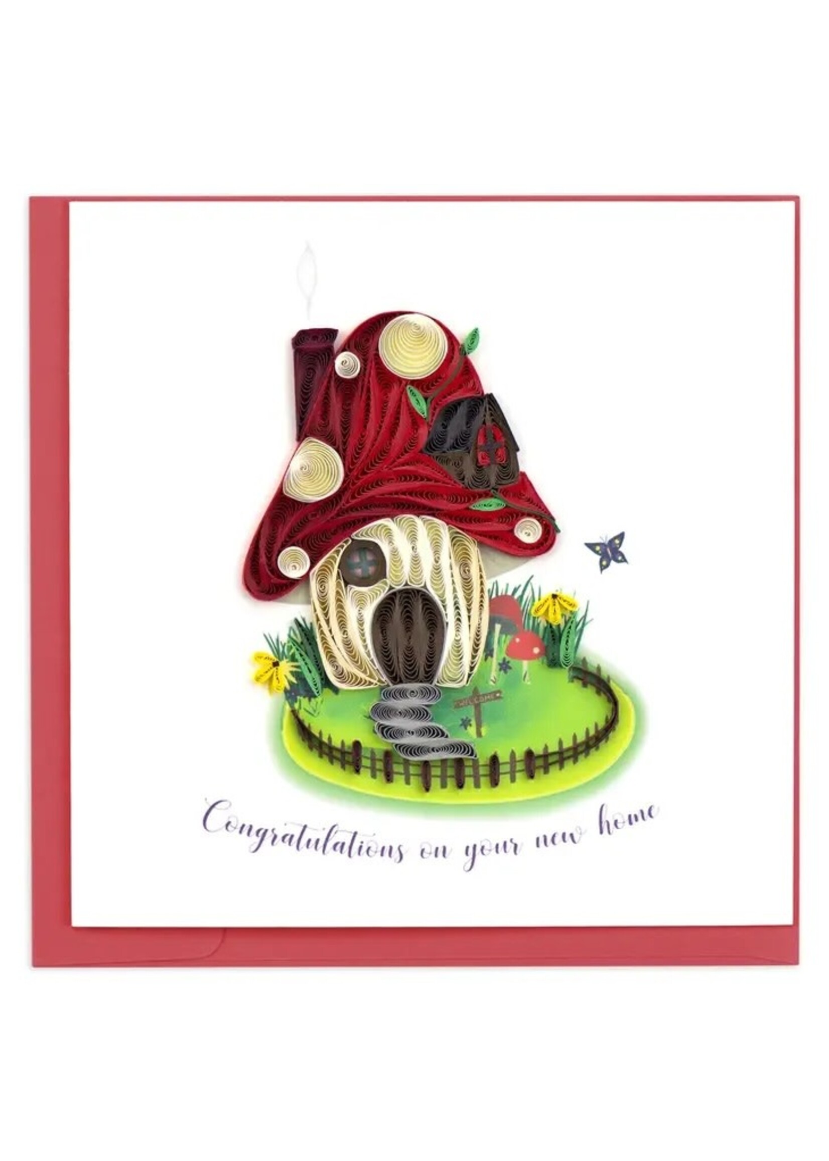 Quilled Card - Toadstool Home