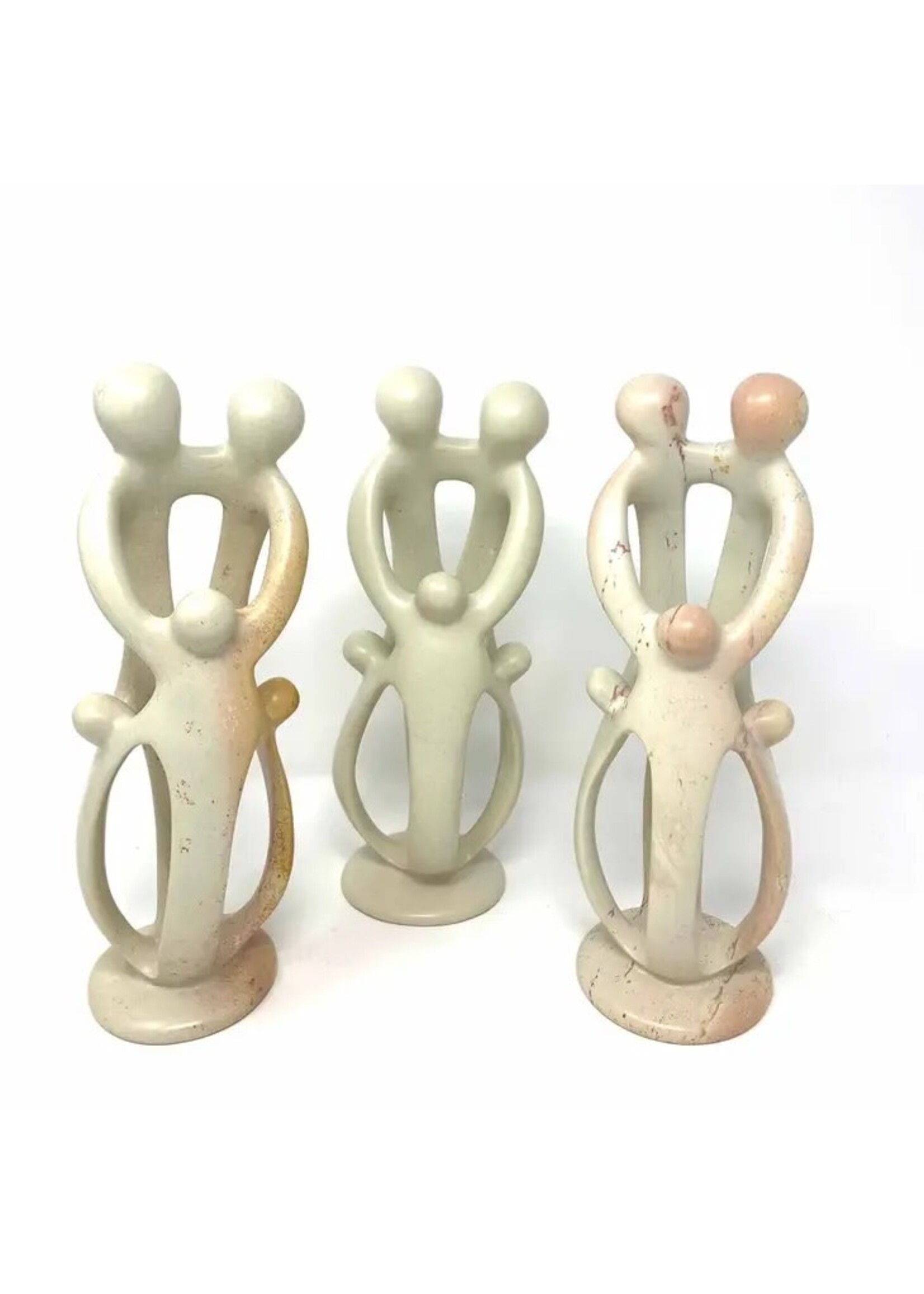 Soapstone Sculpture - Family 8in