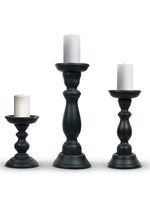 Candleholder- Set of 3 Lotus Vine Tuli in Matte Black