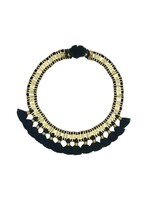 Necklace - Black Temple Tassle Collar