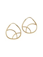 Earrings- Geometric Gold Coated Sterling Hoop