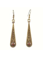 Earrings- Brass Drop Coral